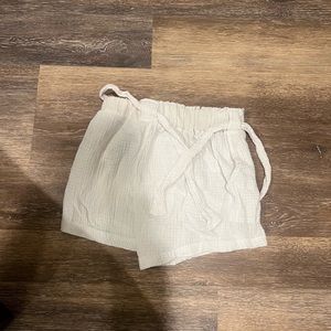 White linen shorts
